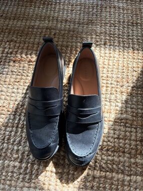 Cole Haan Women's Black Leather Penny Loafers